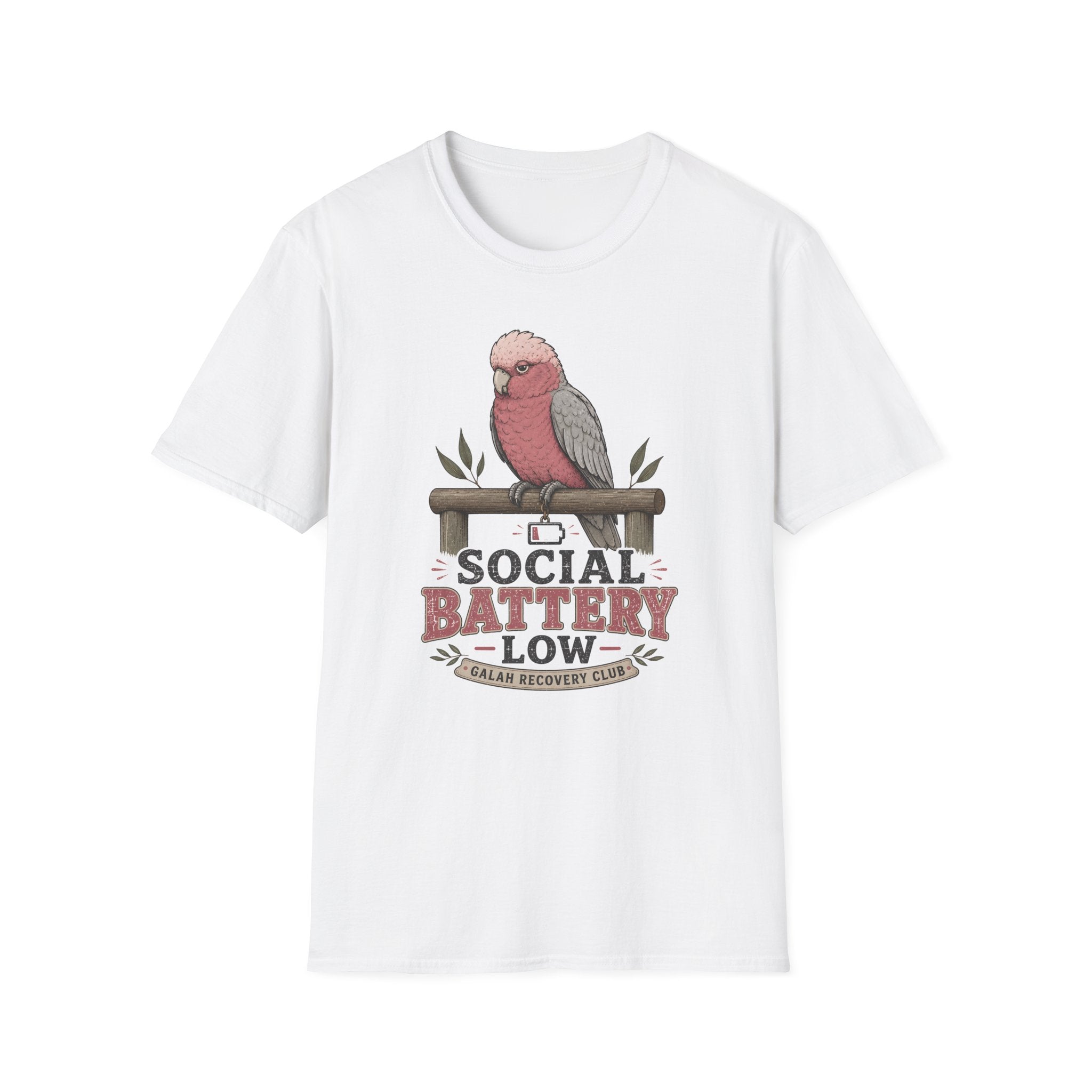 Social Battery Low Galah T-shirt