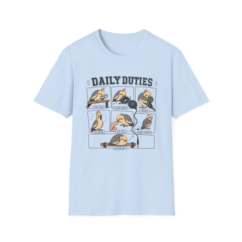 Daily Duties Cockatiel T-shirt