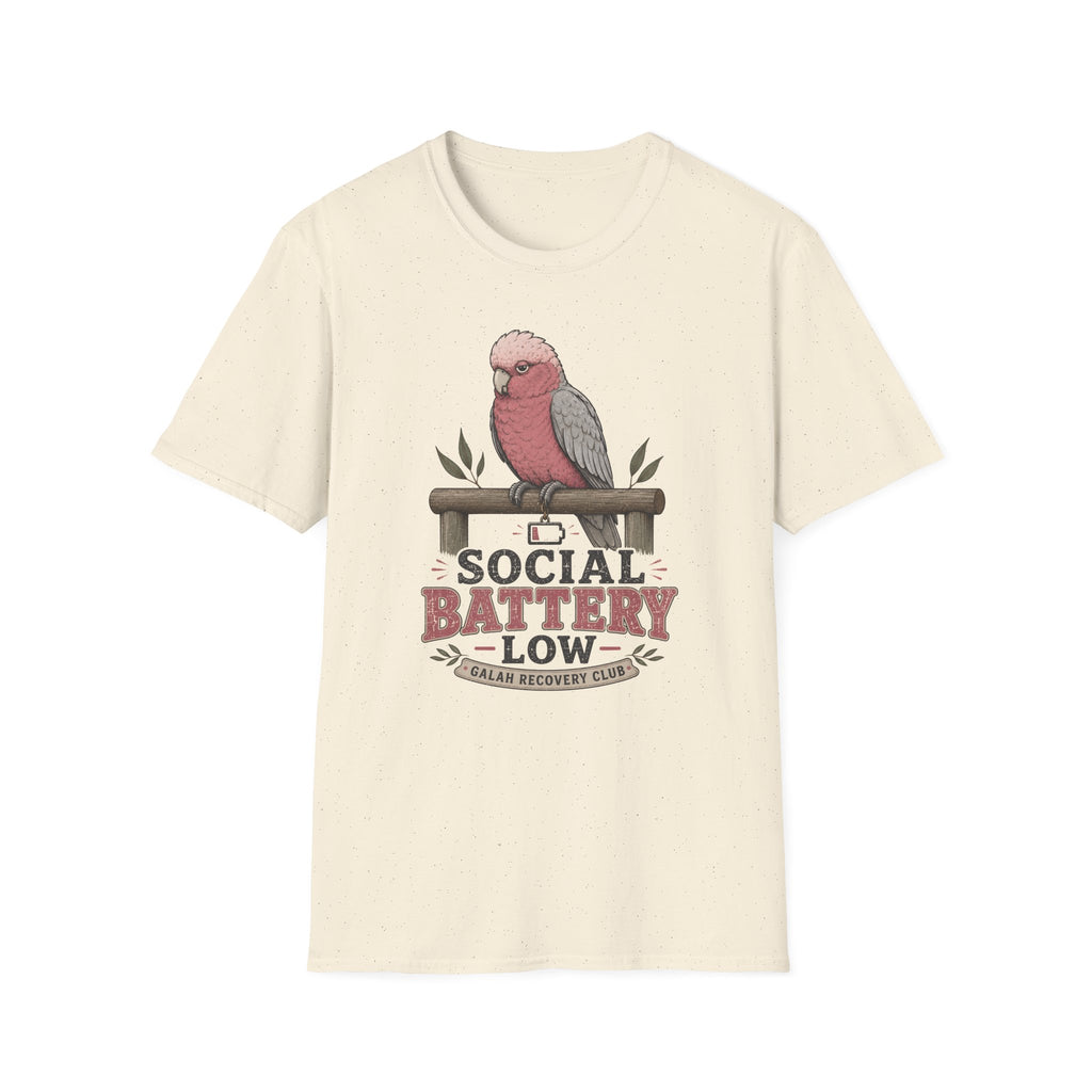 Social Battery Low Galah T-shirt
