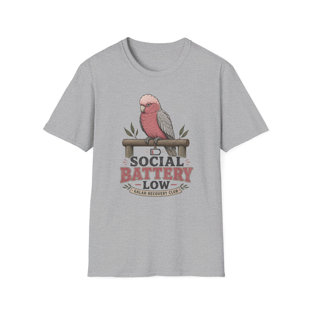 Social Battery Low Galah T-shirt