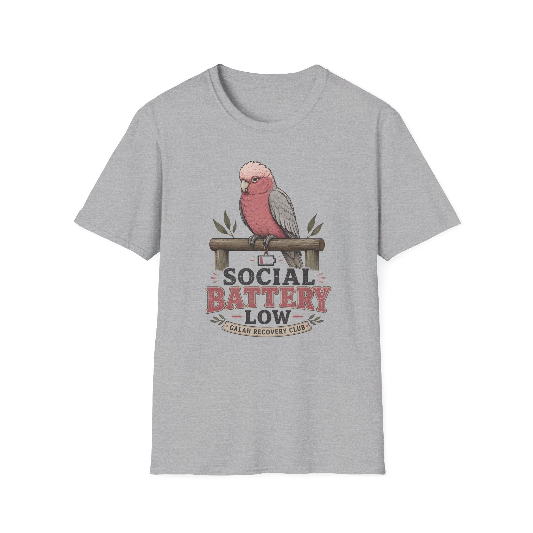 Social Battery Low Galah T-shirt