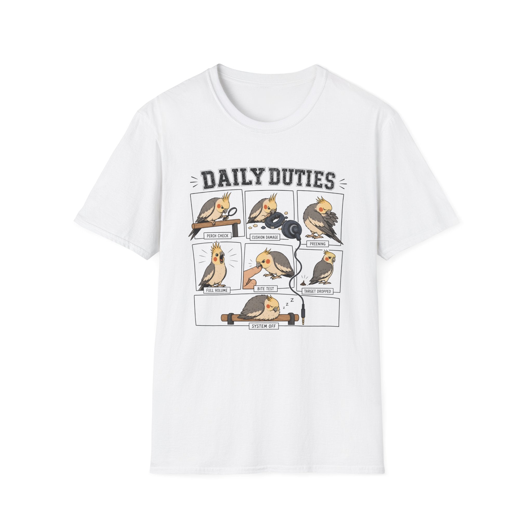 Daily Duties Cockatiel T-shirt