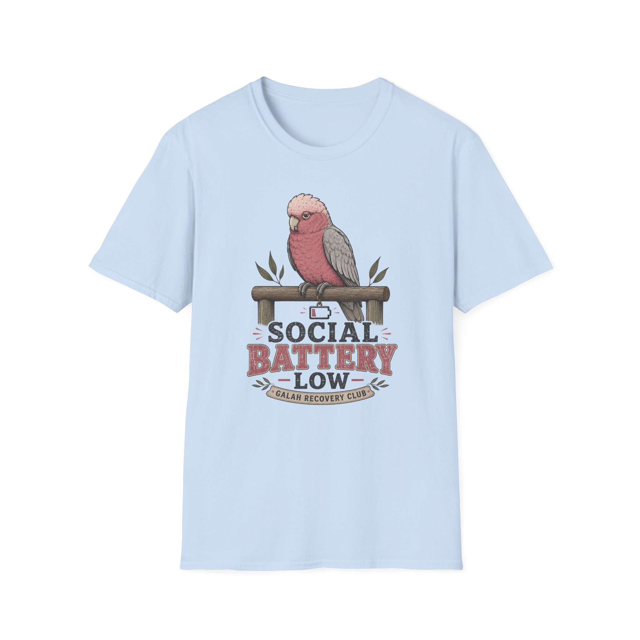 Social Battery Low Galah T-shirt
