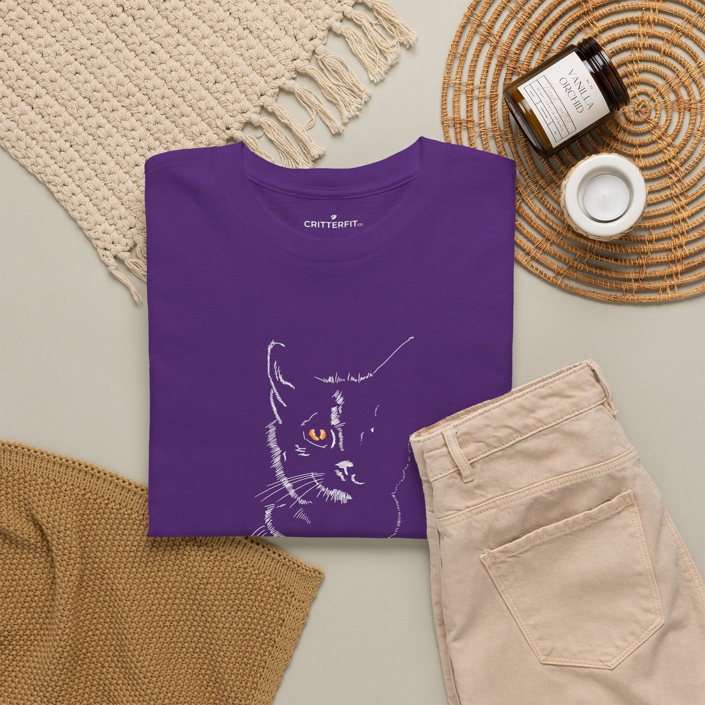 Cat Silhouette T-Shirt — Black Kitty Graphic Tee - CritterFit Co