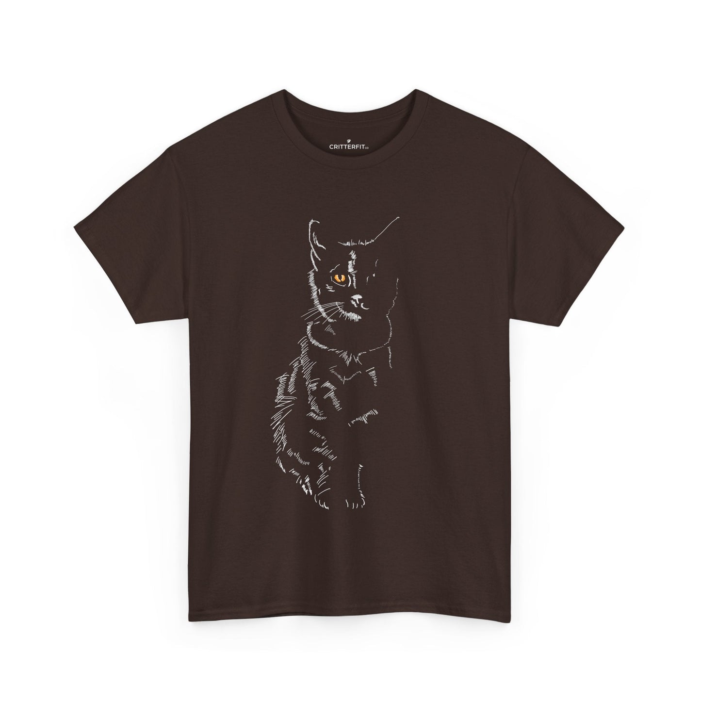 Cat Silhouette T-Shirt — Black Kitty Graphic Tee - CritterFit Co