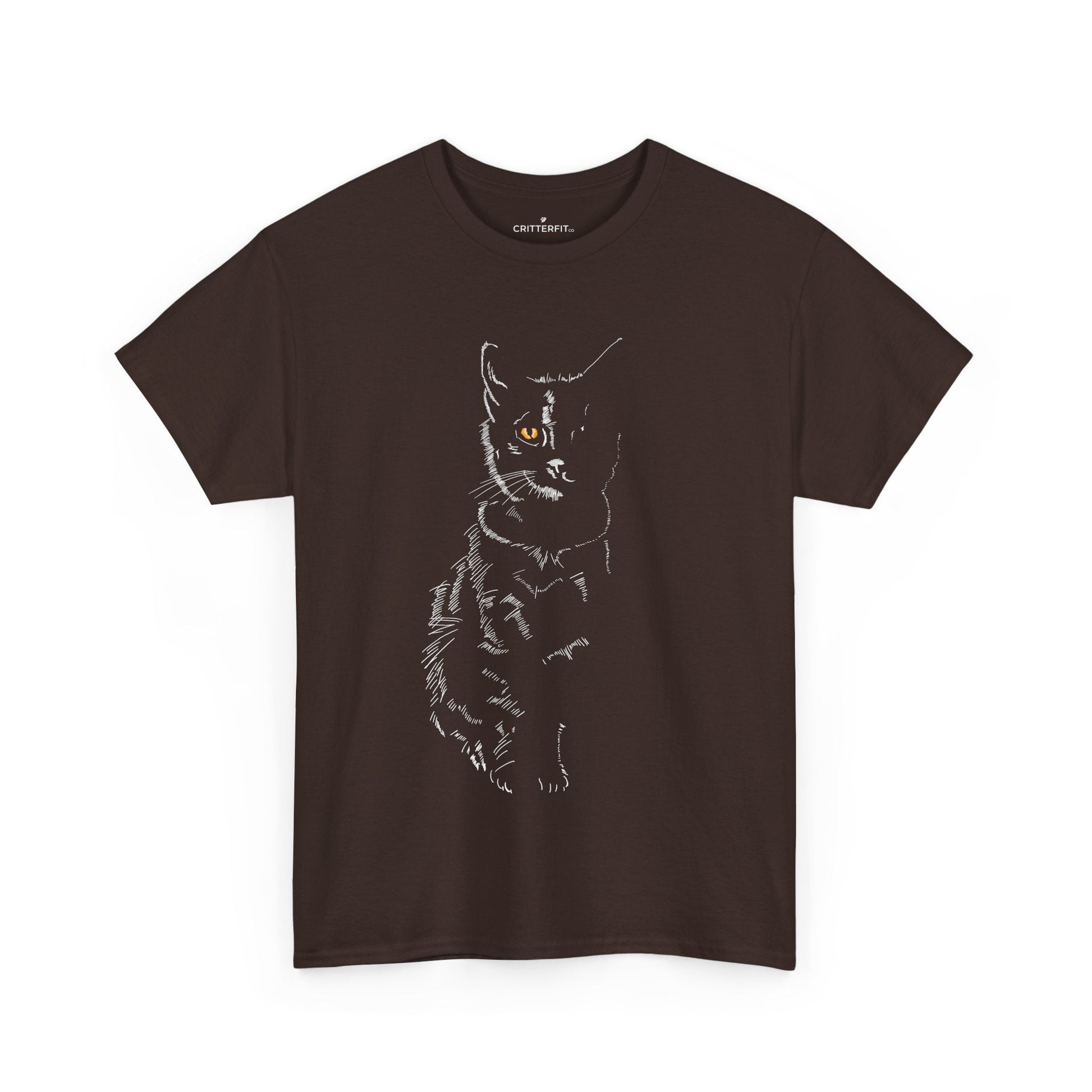 Cat Silhouette T-Shirt — Black Kitty Graphic Tee - CritterFit Co
