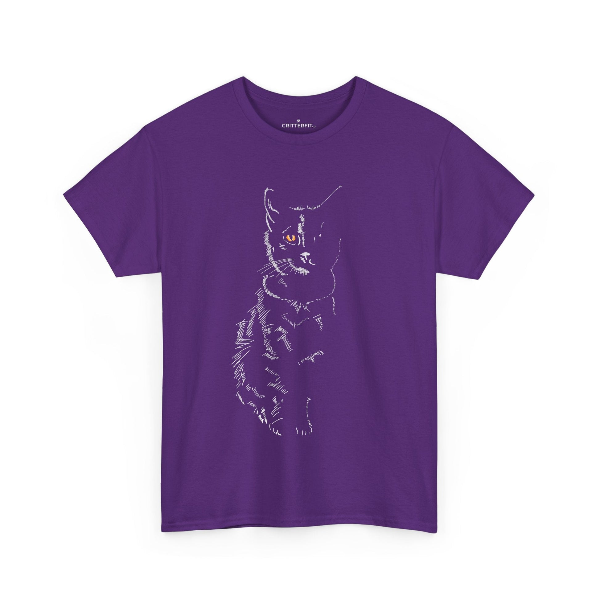 Cat Silhouette T-Shirt — Black Kitty Graphic Tee - CritterFit Co