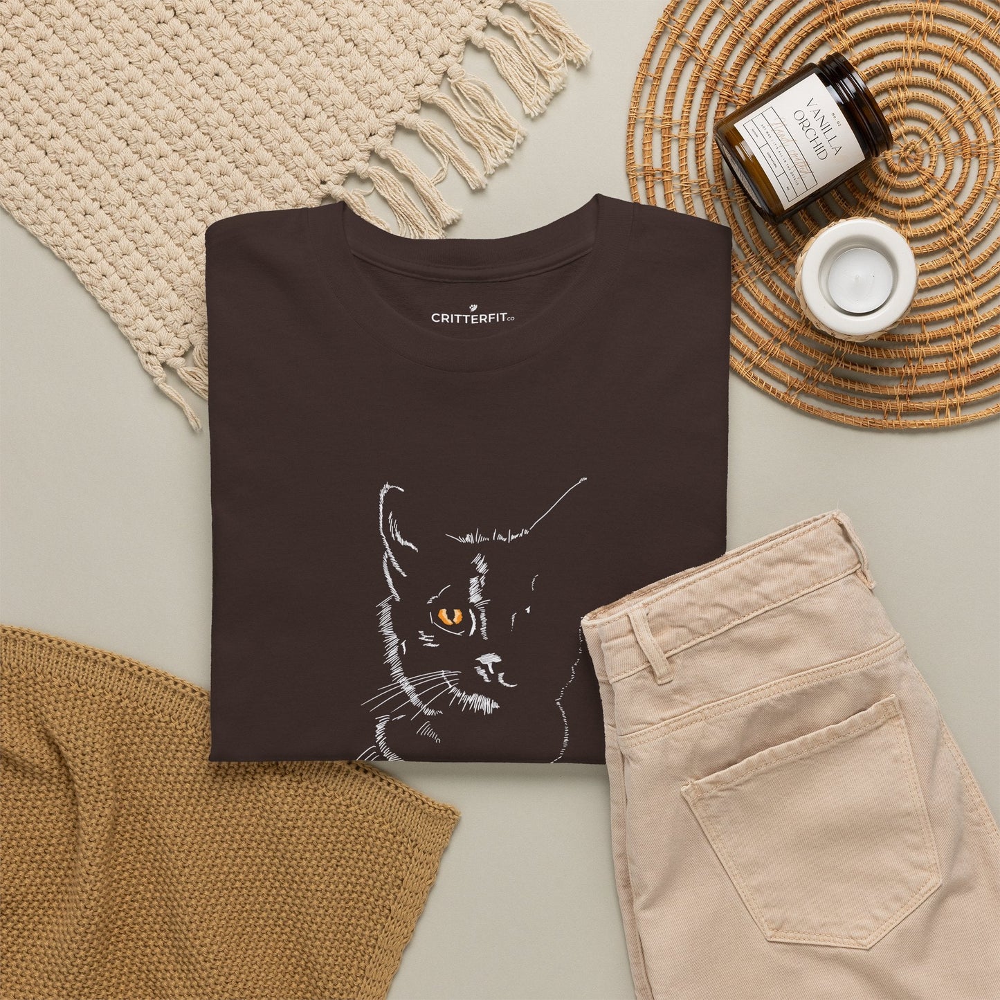 Cat Silhouette T-Shirt — Black Kitty Graphic Tee - CritterFit Co