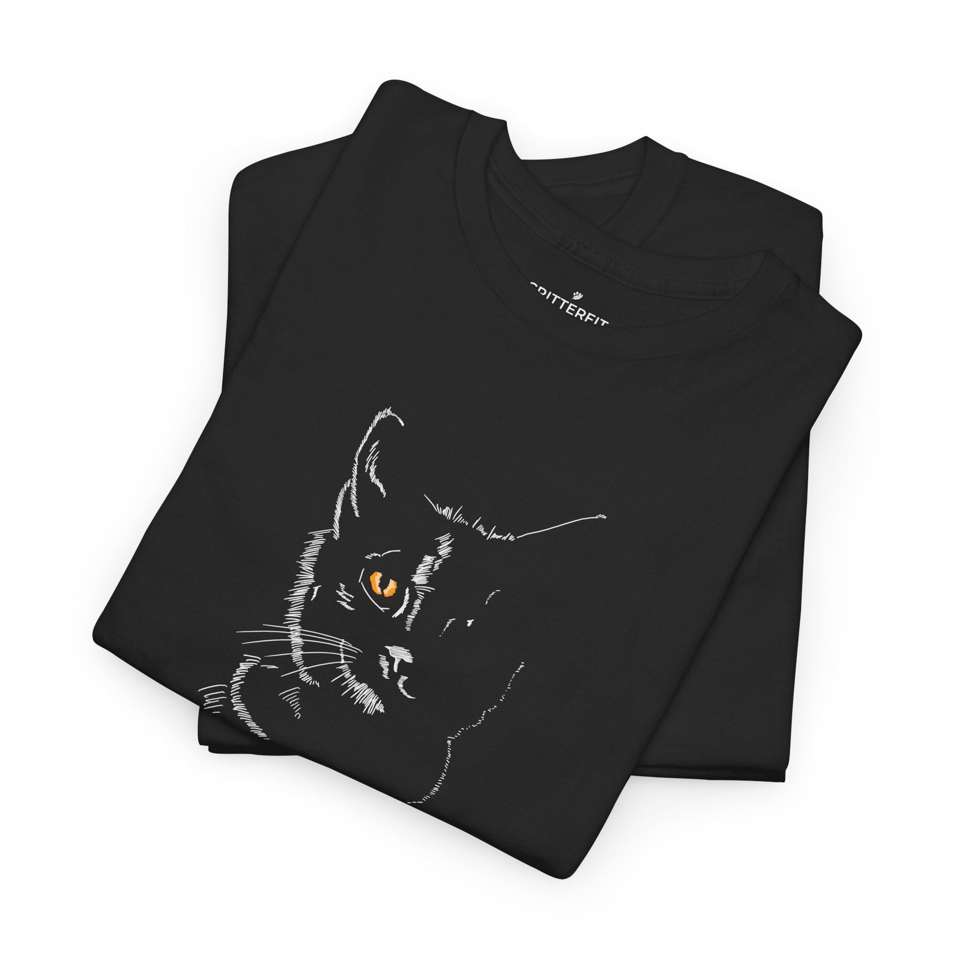 Cat Silhouette T-Shirt — Black Kitty Graphic Tee - CritterFit Co