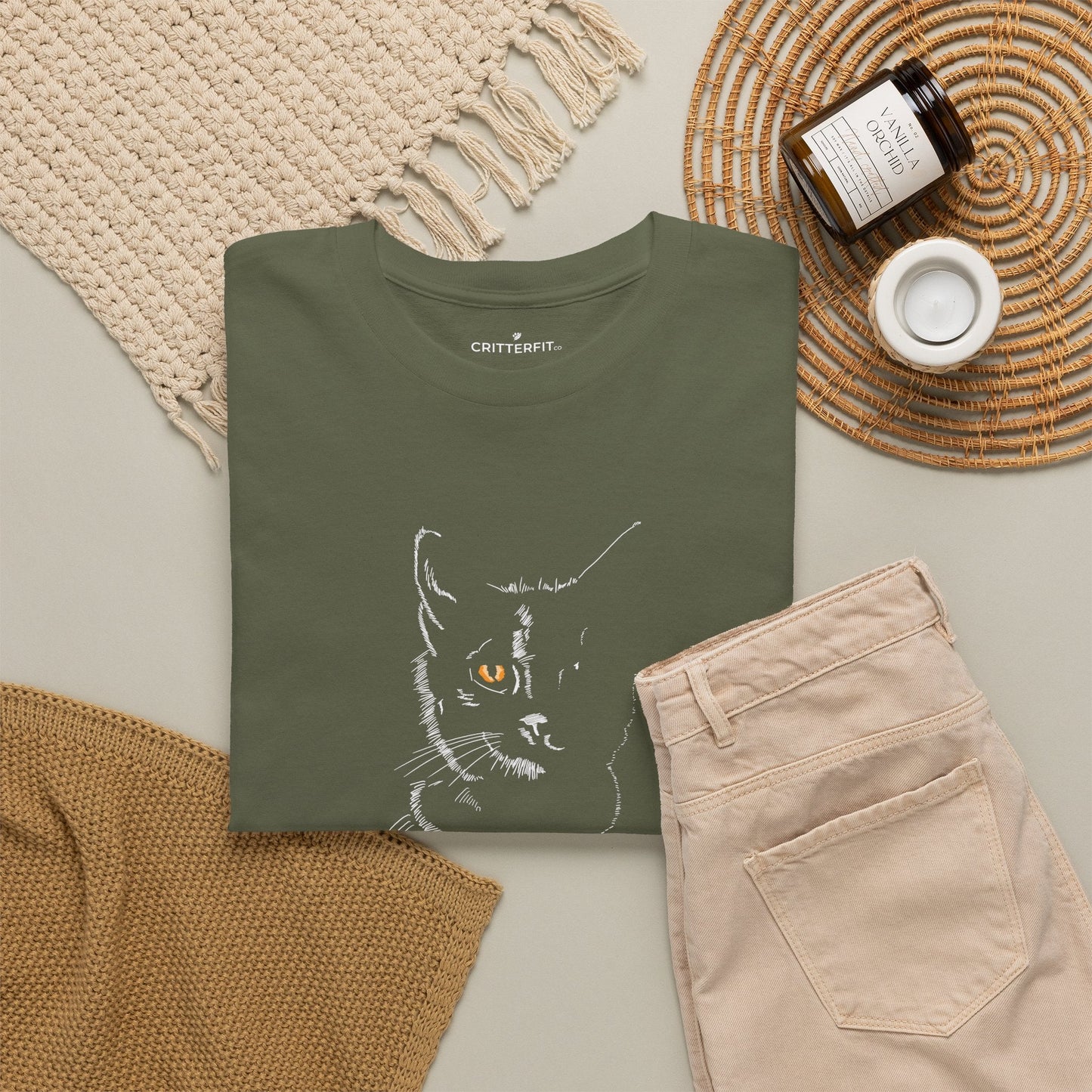 Cat Silhouette T-Shirt — Black Kitty Graphic Tee - CritterFit Co