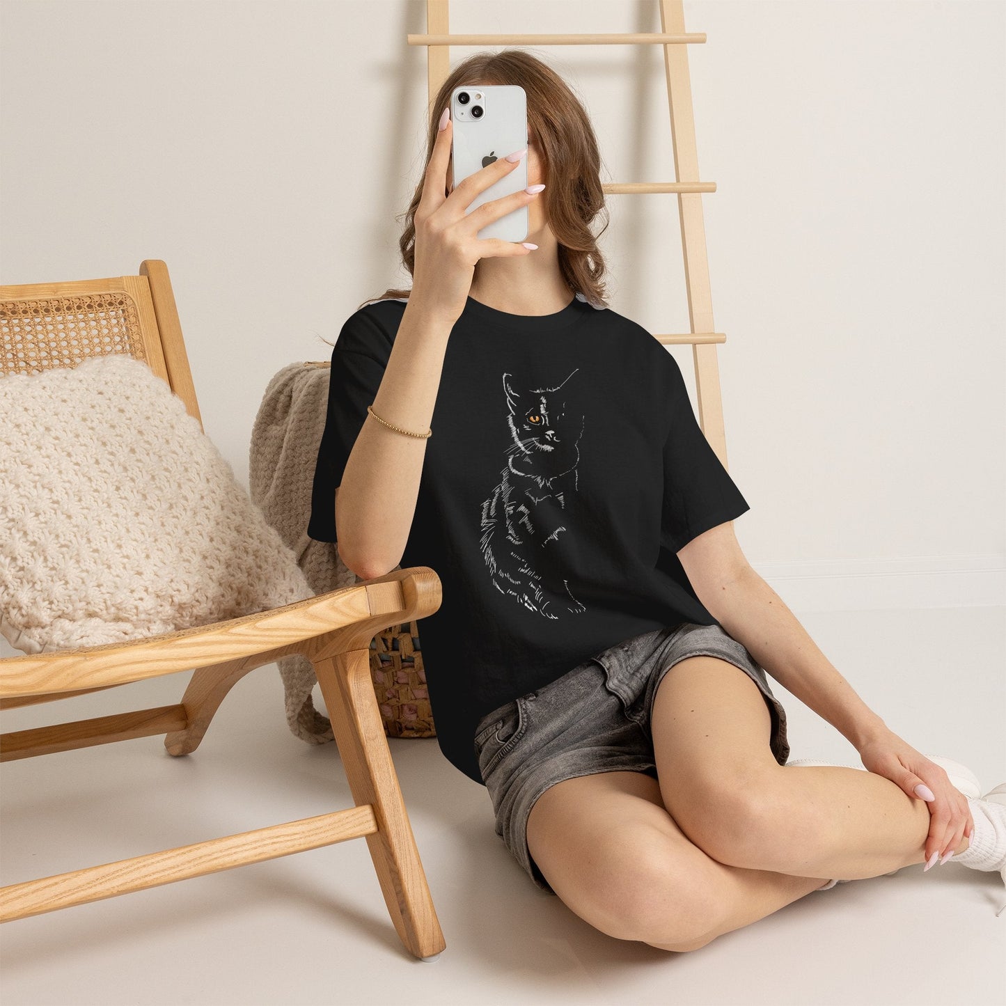 Cat Silhouette T-Shirt — Black Kitty Graphic Tee - CritterFit Co