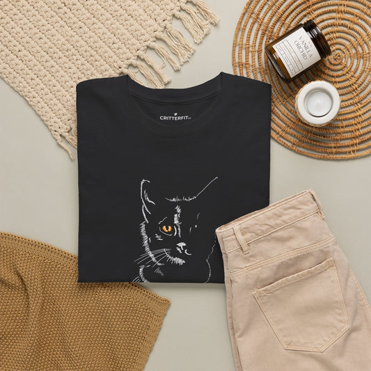 Cat Silhouette T-Shirt — Black Kitty Graphic Tee - CritterFit Co