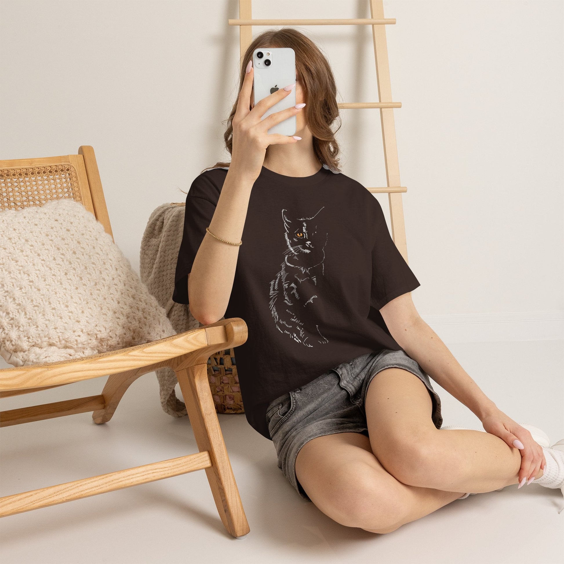 Cat Silhouette T-Shirt — Black Kitty Graphic Tee - CritterFit Co