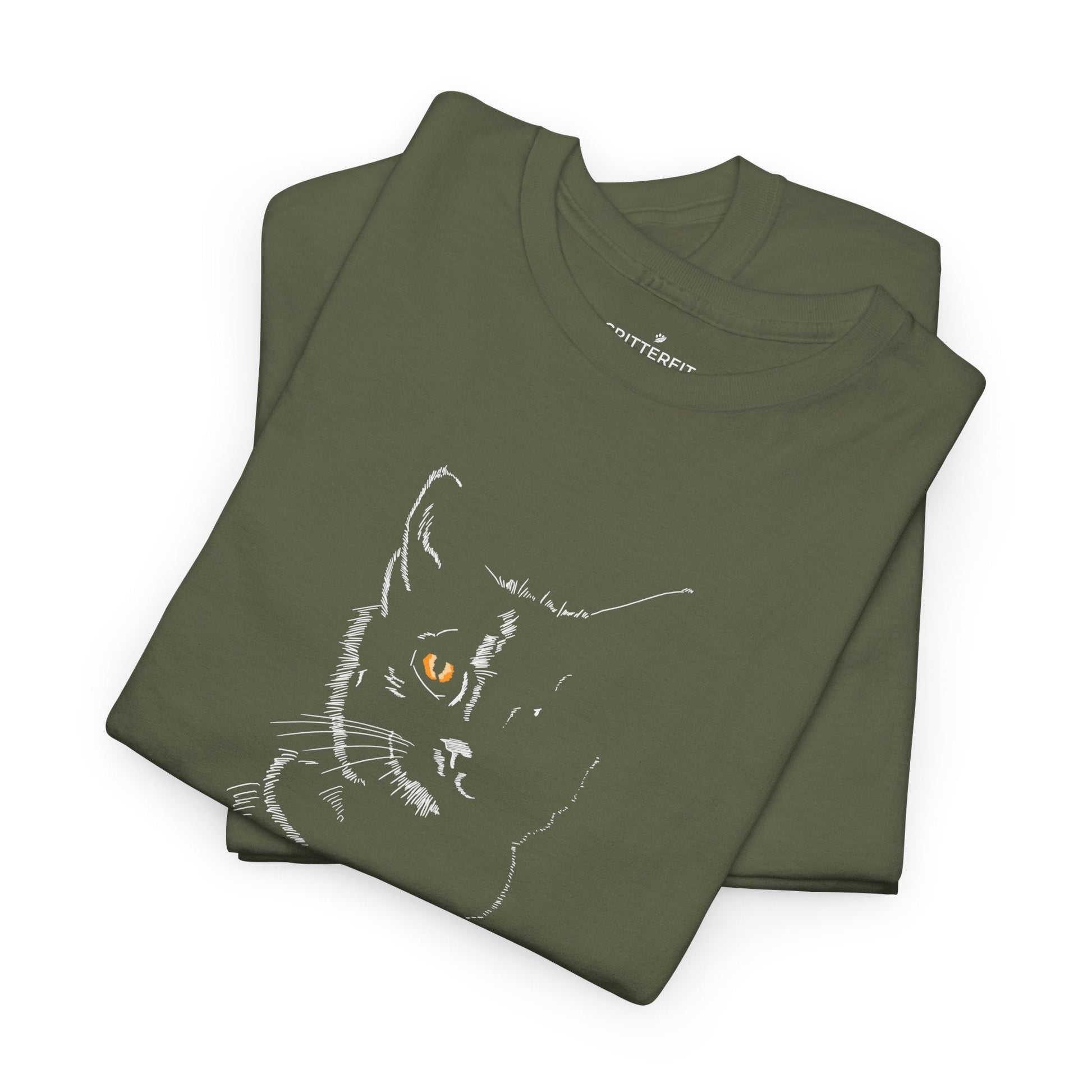 Cat Silhouette T-Shirt — Black Kitty Graphic Tee - CritterFit Co