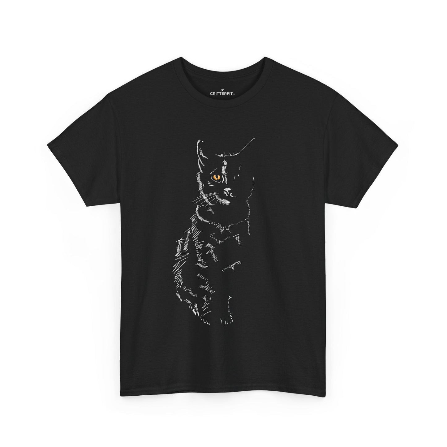 Cat Silhouette T-Shirt — Black Kitty Graphic Tee - CritterFit Co