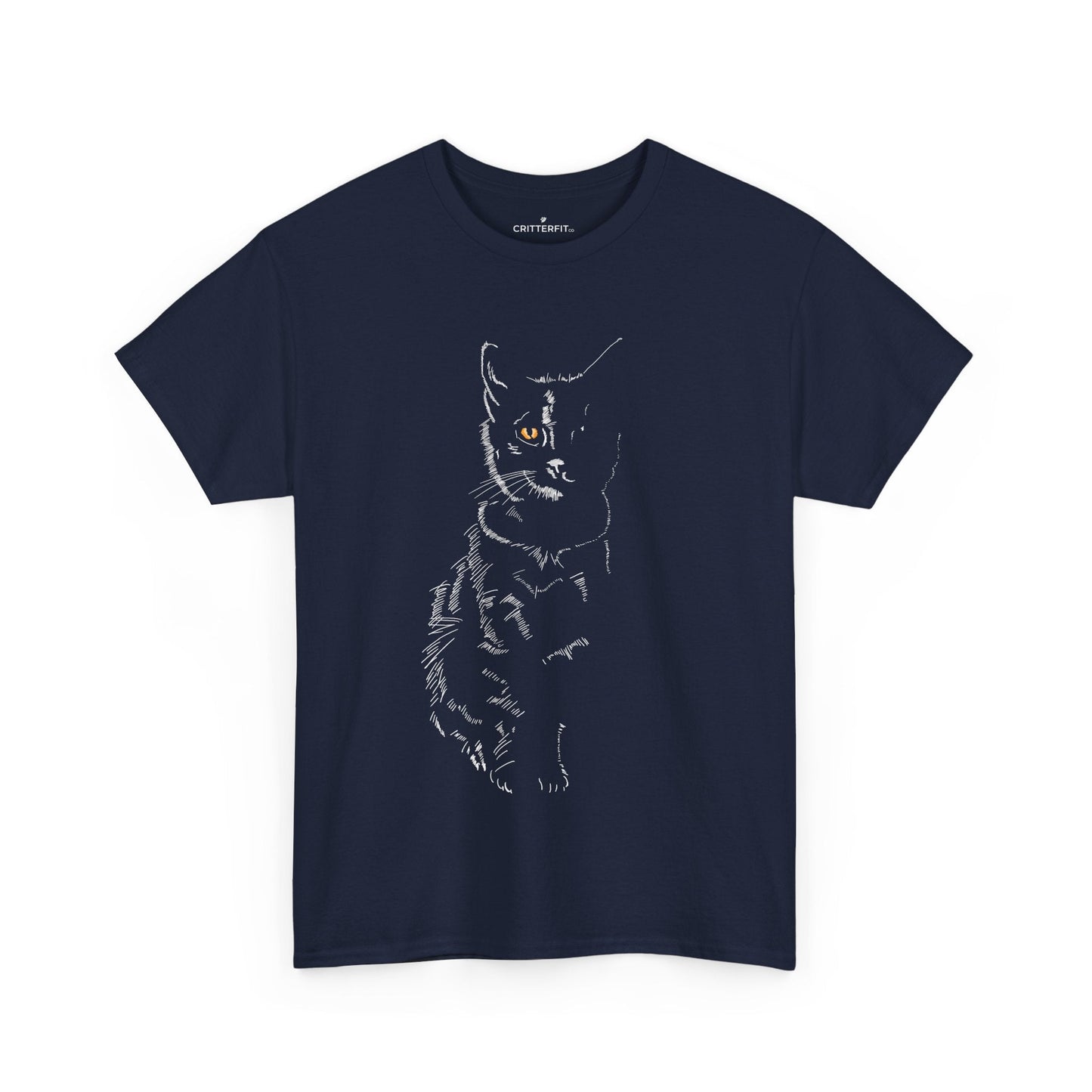 Cat Silhouette T-Shirt — Black Kitty Graphic Tee - CritterFit Co