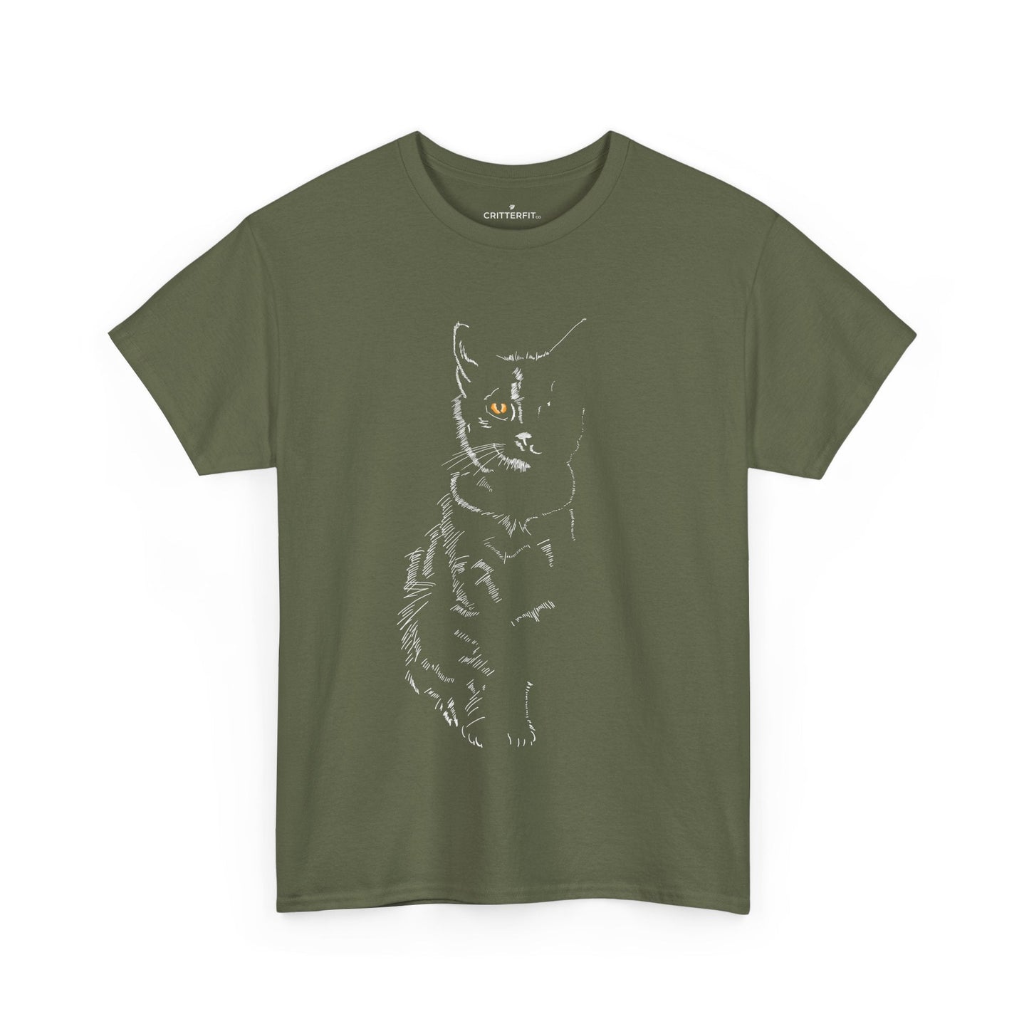 Cat Silhouette T-Shirt — Black Kitty Graphic Tee - CritterFit Co