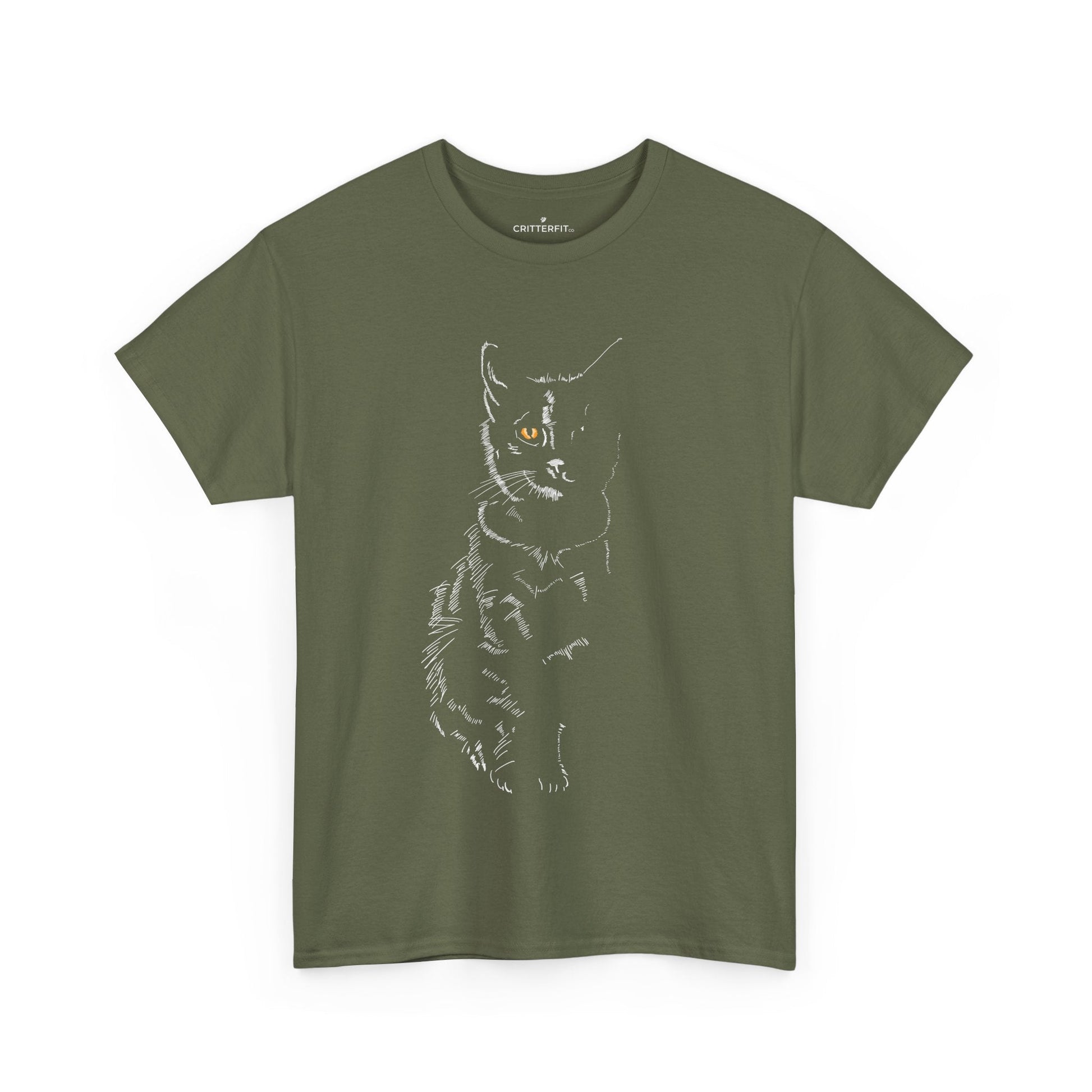 Cat Silhouette T-Shirt — Black Kitty Graphic Tee - CritterFit Co