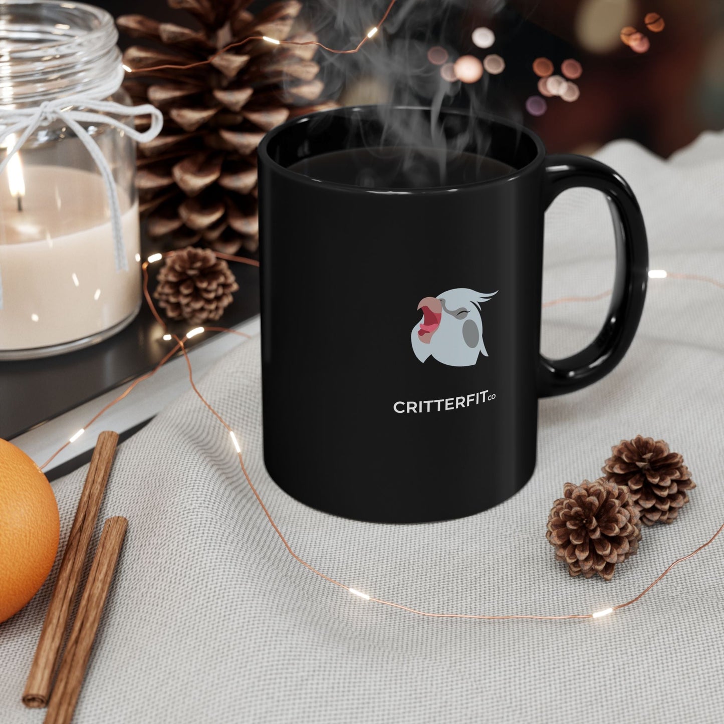 Cockatiel Mug — Black 11oz Bird Brain series 2 - CritterFit Co