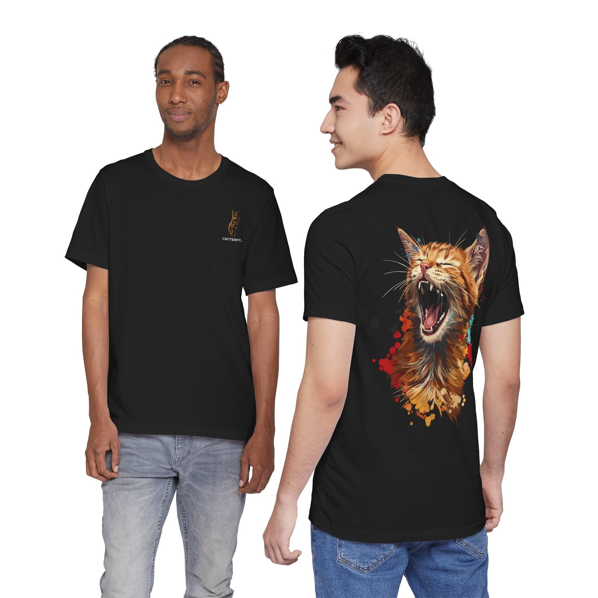Yawning Ginger Cat T-Shirt — Premium Kitty Graphic Tee - CritterFit Co